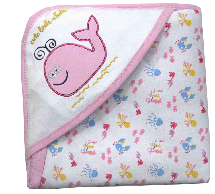 Newborn pure soft cotton hood wrapper cum blanket pack of 2 pcs. ( 0-24 months ) - FAVISM