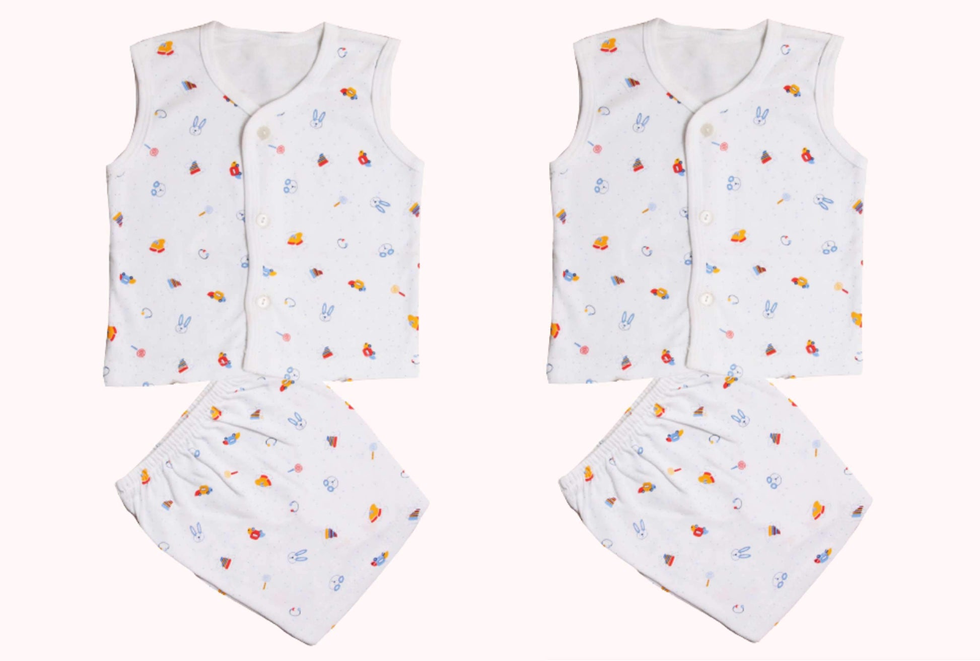 Newborn half t-shirt | pant pack of 2 set, white !! premium quality !! - FAVISM