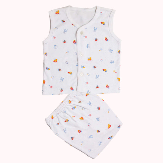 Newborn half t-shirt | pant set, white !! premium quality !!