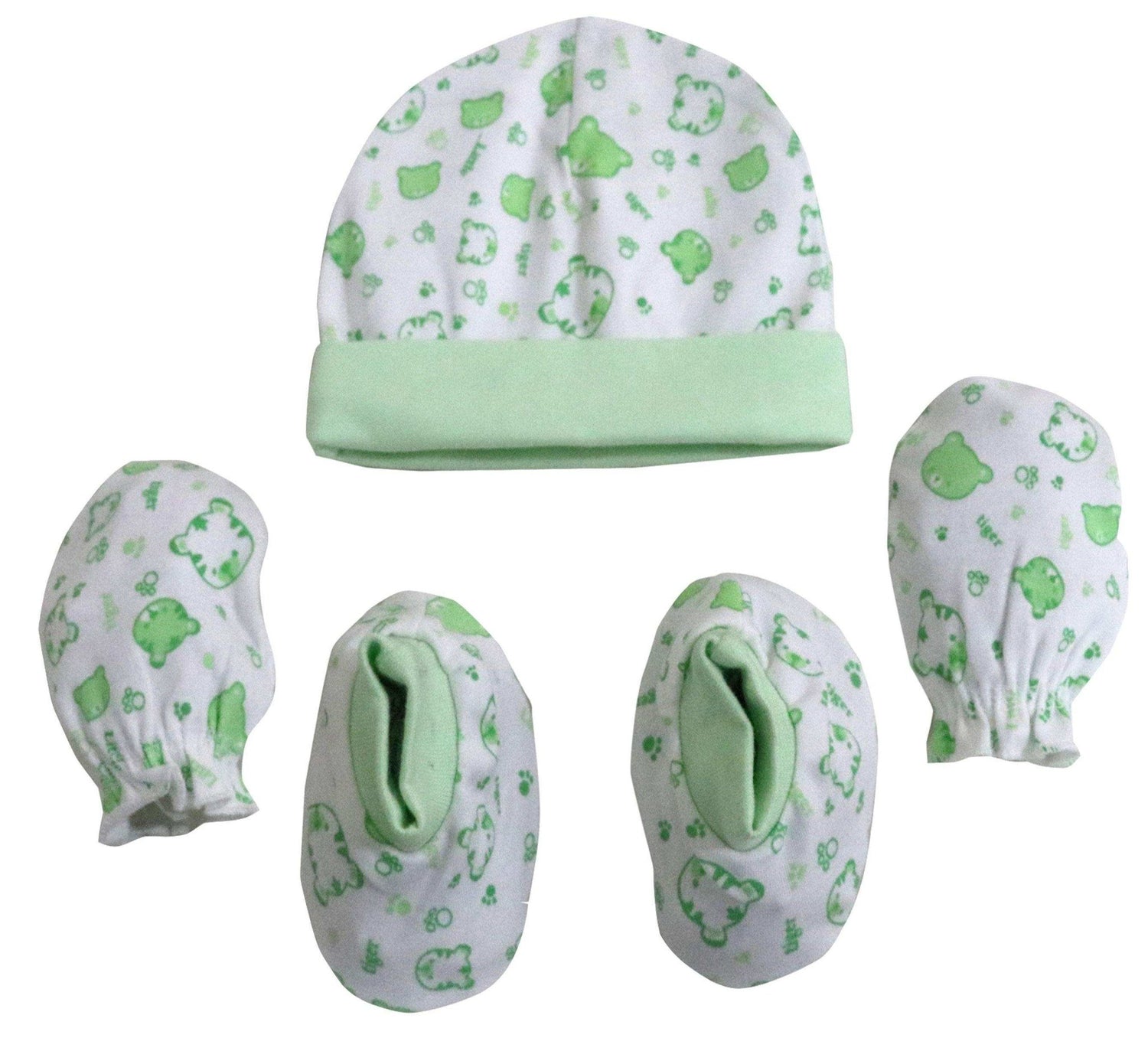 Newborn booties mittens cap set pack of 6 pair & 3 pcs ( 0-6 months ) - FAVISM