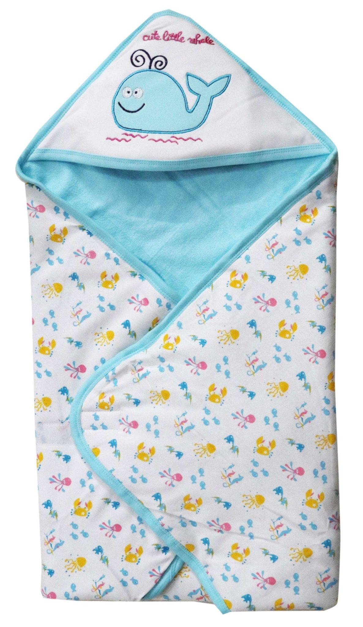 Newborn baby hood wrapper cum blanket ( 0-24 months ) unisex - FAVISM