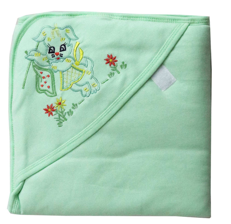 Newborn pure soft cotton hood wrapper cum blanket pack of 2 pcs. ( 0-24 months ) - FAVISM