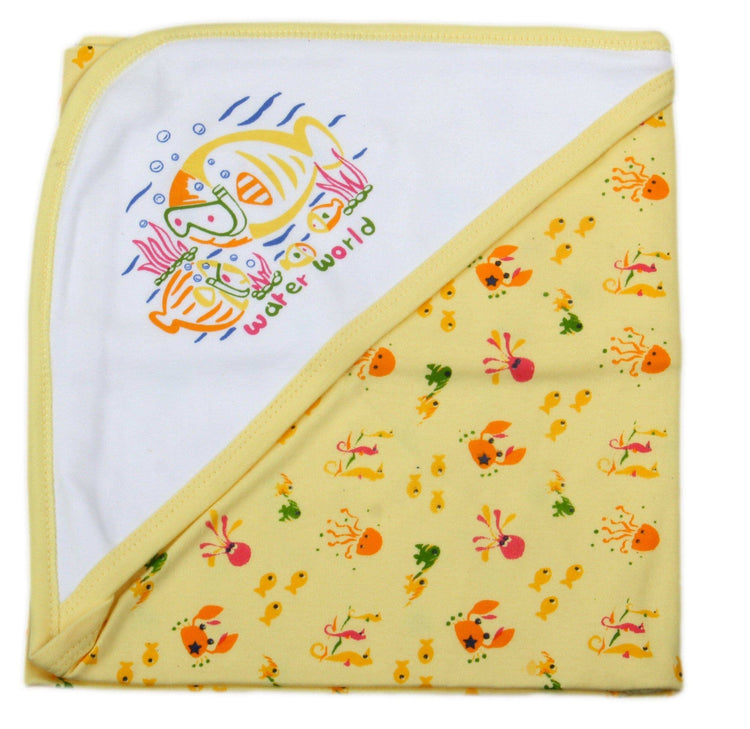 Newborn pure soft cotton bath towel with hood pack of 2 pcs ( 0-36 months ) - FAVISM