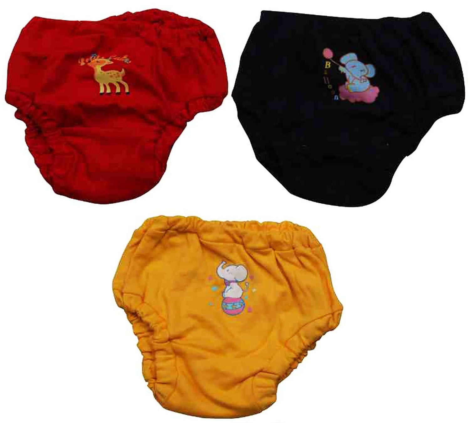 Newborn baby boys & baby girls pure soft cotton panties pack of 3 pcs.