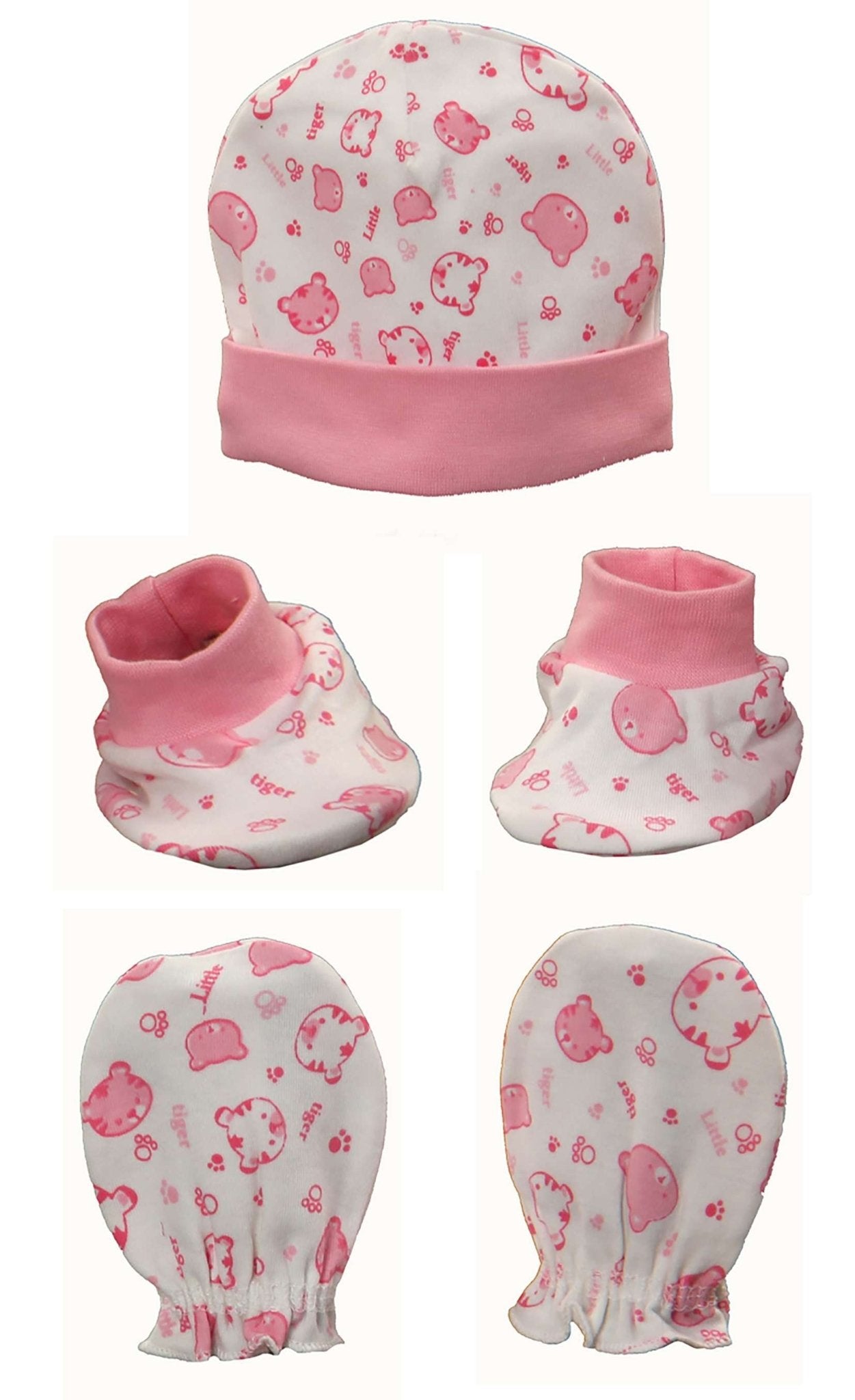 Newborn booties mittens cap set pack of 2 pair & 1 pcs ( 0-6 months ) - FAVISM