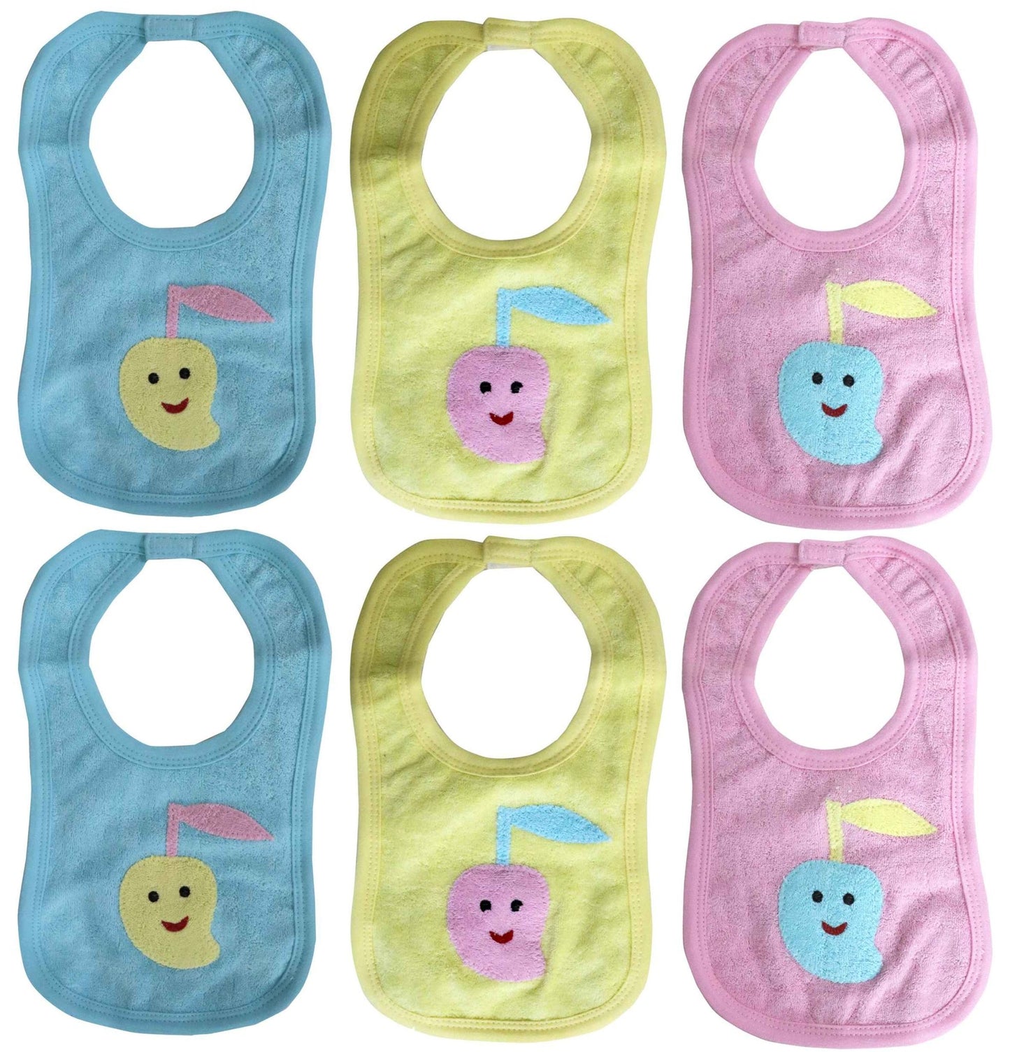 Newborn pure soft cotton bibs for 0-36 month babies pack of 6 pcs. - FAVISM