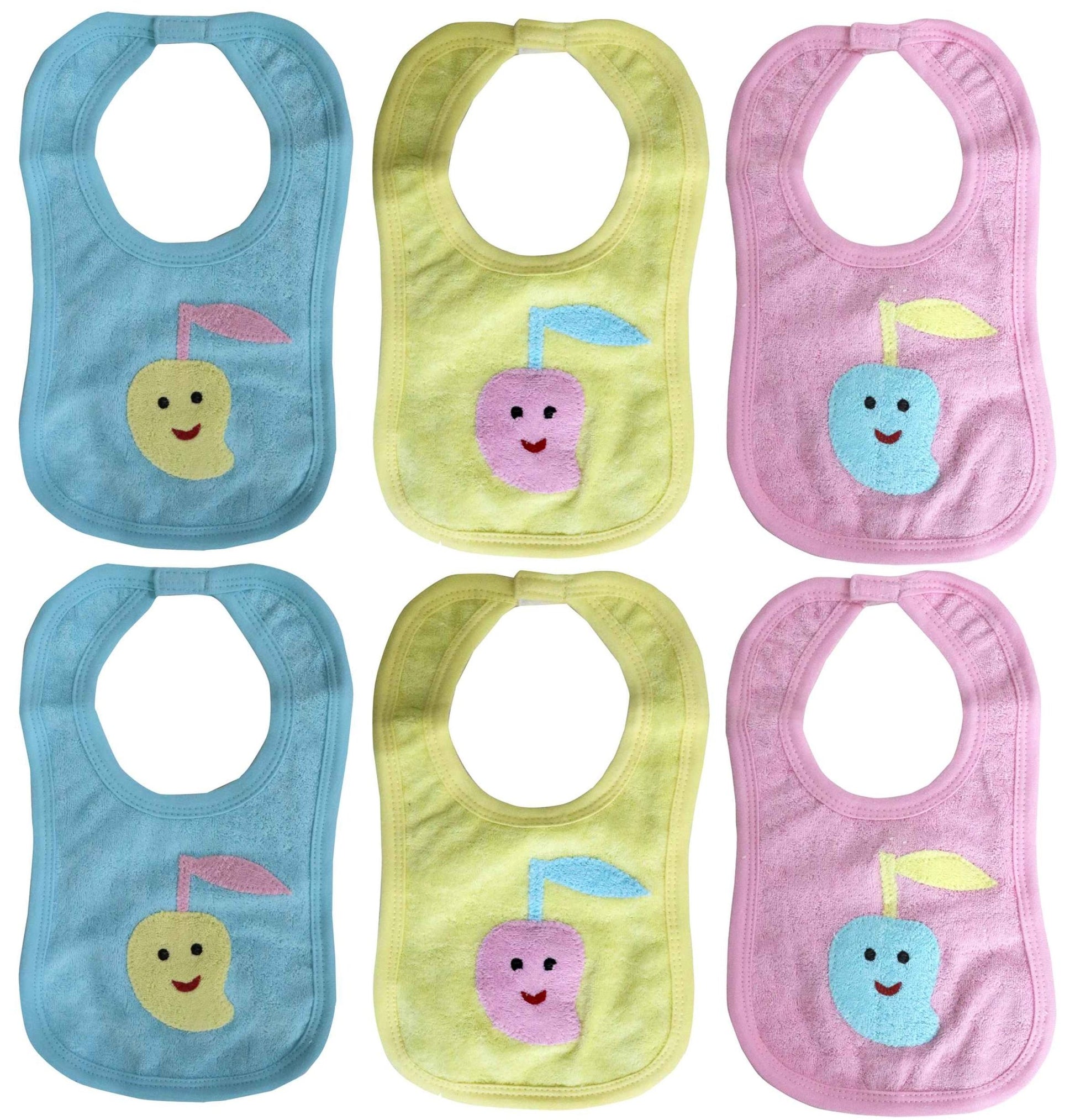 Newborn pure soft cotton bibs for 0-36 month babies pack of 6 pcs. - FAVISM