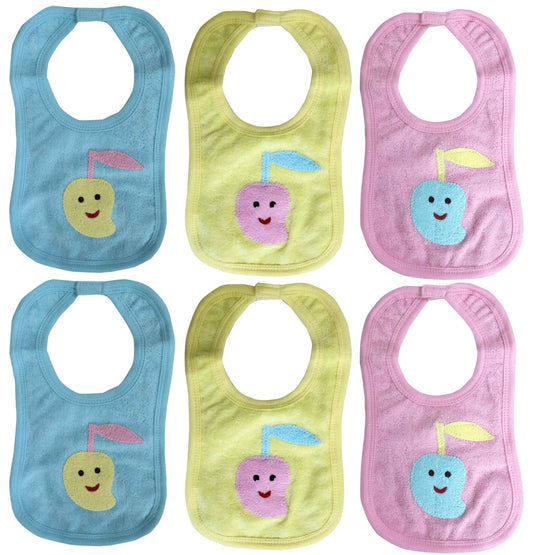 Newborn pure soft cotton bibs for 0-36 month babies pack of 6 pcs. - FAVISM