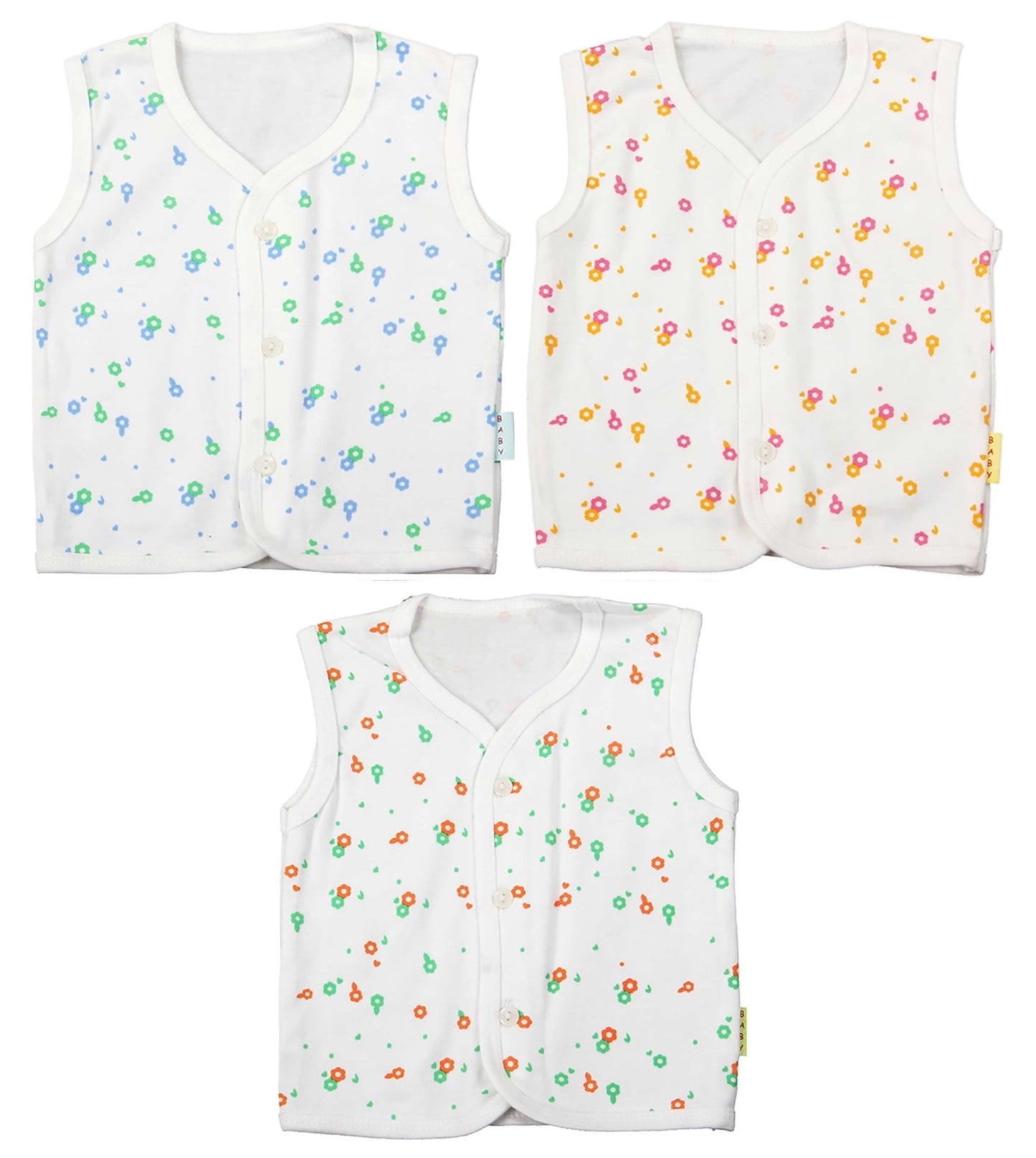 Newborn soft cotton t-shirt for baby boy & baby girl pack of 3 pcs. ( Sleeveless ) - FAVISM