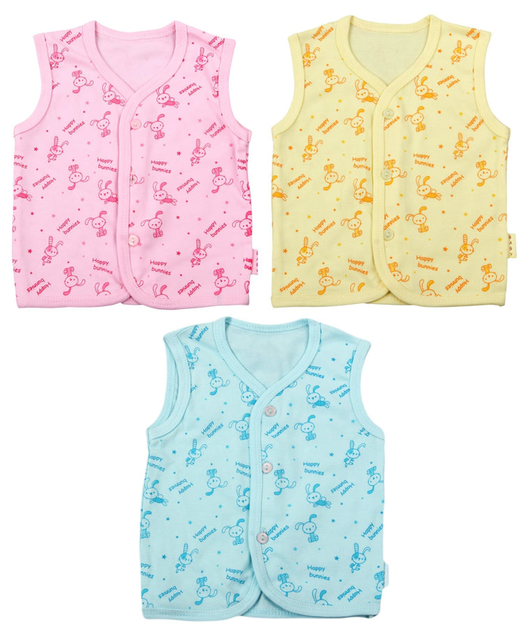 Newborn soft cotton t-shirt for baby boy & baby girl pack of 3 pcs. ( Sleeveless ) - FAVISM