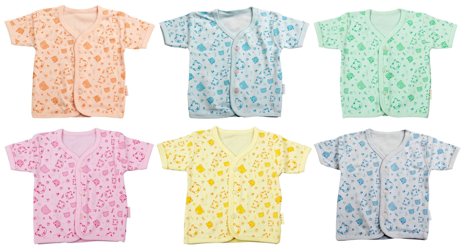 Newborn soft cotton t-shirt for baby boy & baby girl pack of 6 pcs. ( Half Sleeve ) - FAVISM
