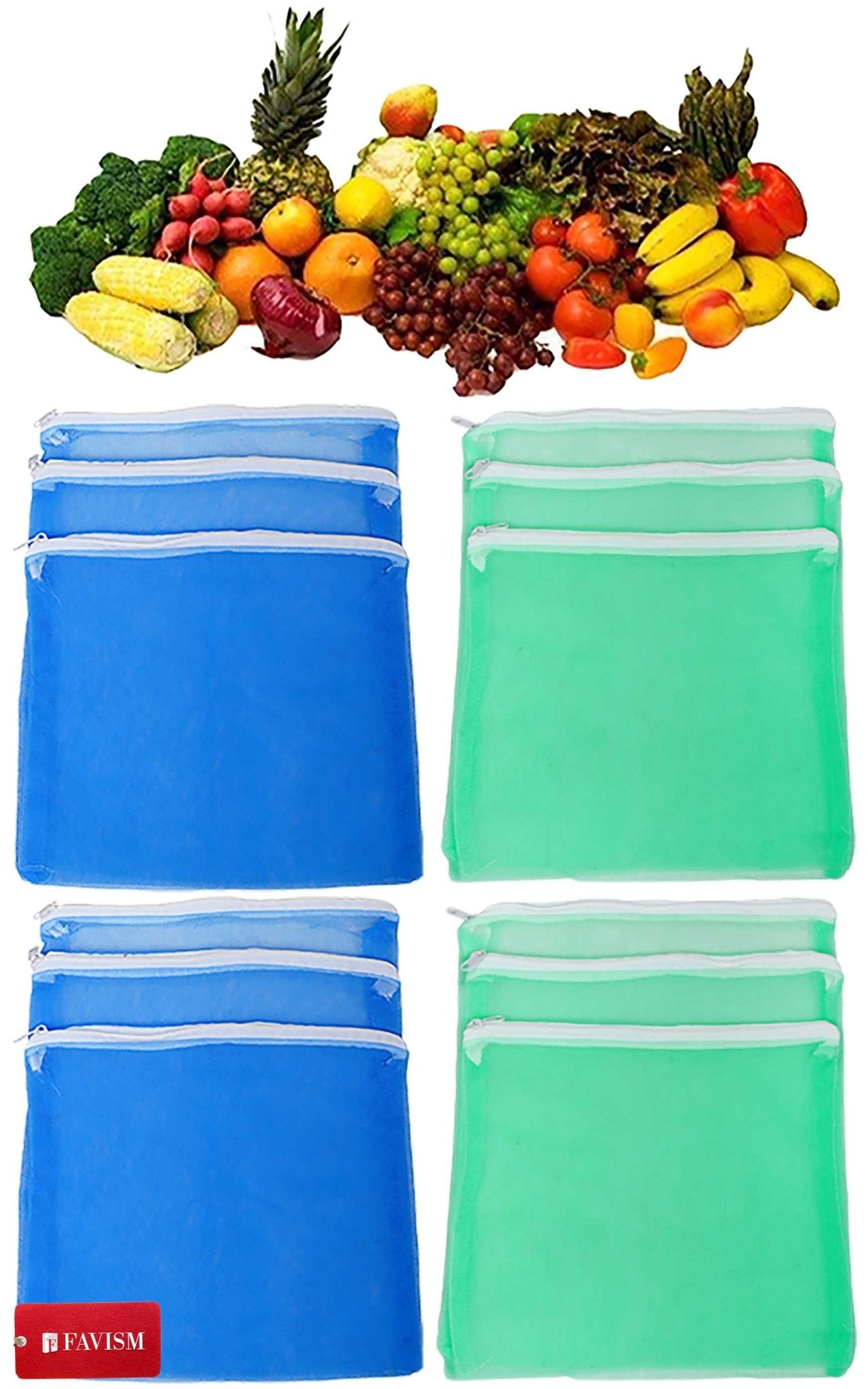Reusable fruits bags | vegetables grocery bags pack of 12 pcs. - FAVISM