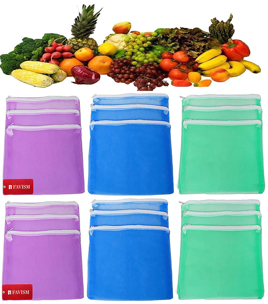 Reusable fruits bags | vegetables grocery bags pack of 18 pcs. - FAVISM
