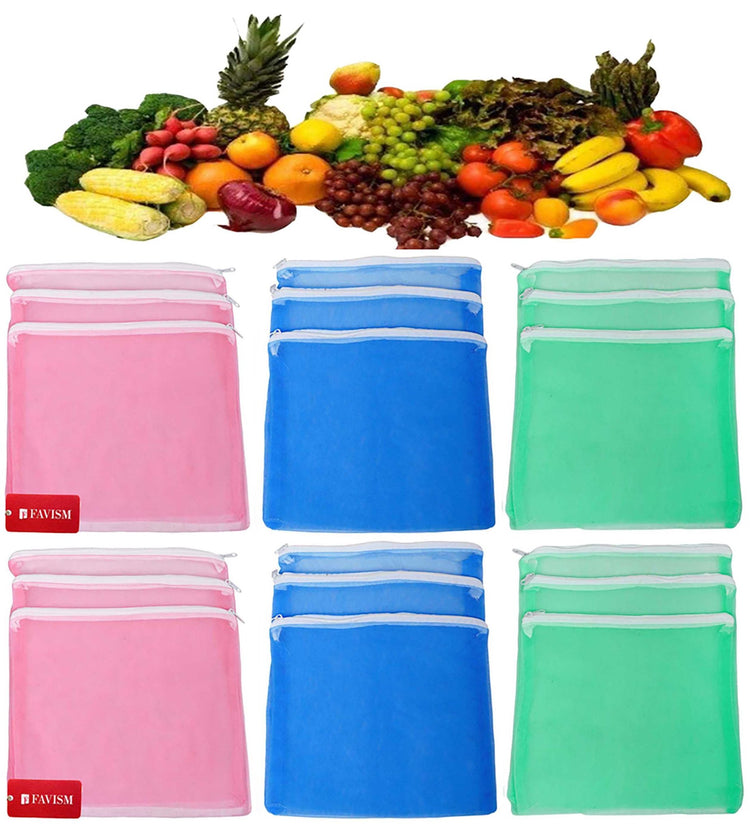 Reusable fruits bags | vegetables grocery bags pack of 18 pcs. - FAVISM