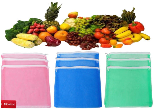 Reusable fruits bags | vegetables grocery bags pack of 9 pcs. - FAVISM