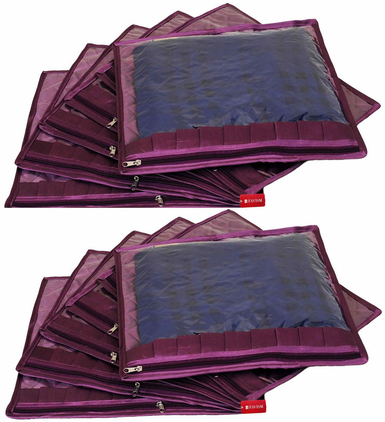 Satin single saree cover | garment cover combo pack of 12 pcs. - FAVISM